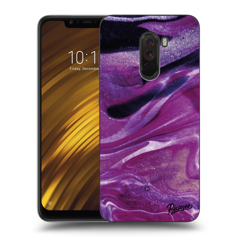 Picasee silikónový prehľadný obal pre Xiaomi Pocophone F1 - Purple glitter