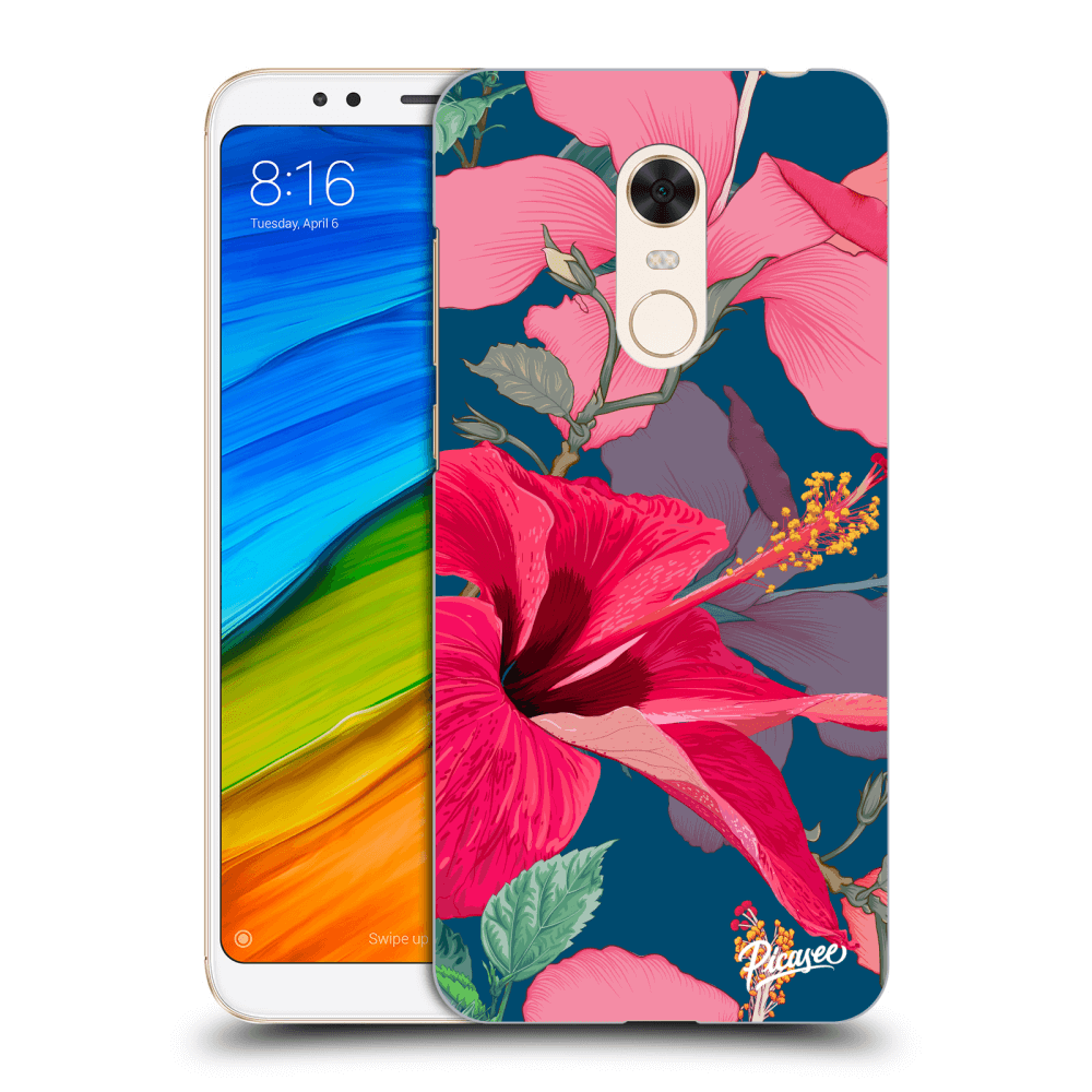 Picasee silikónový prehľadný obal pre Xiaomi Redmi 5 Plus Global - Hibiscus