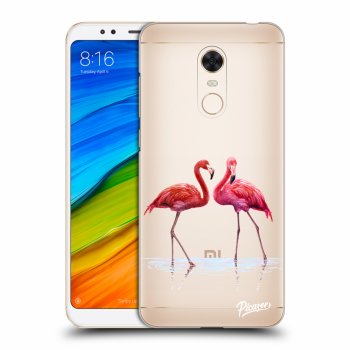 Picasee silikónový prehľadný obal pre Xiaomi Redmi 5 Plus Global - Flamingos couple