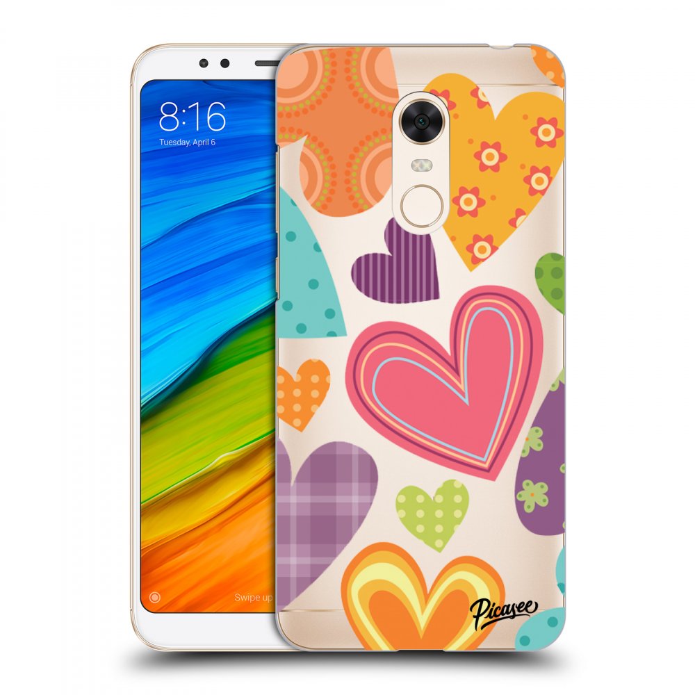 Picasee silikónový prehľadný obal pre Xiaomi Redmi 5 Plus Global - Colored heart