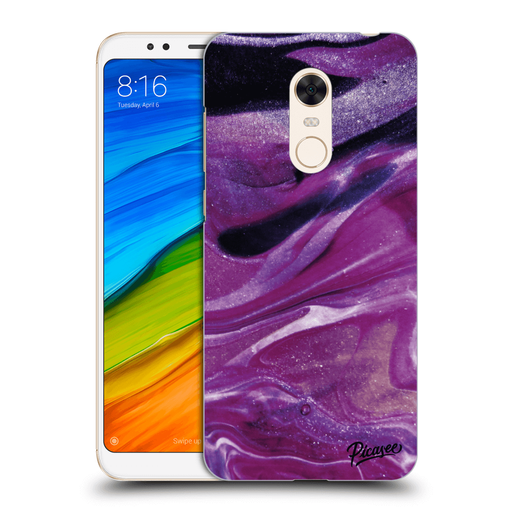 Picasee silikónový prehľadný obal pre Xiaomi Redmi 5 Plus Global - Purple glitter