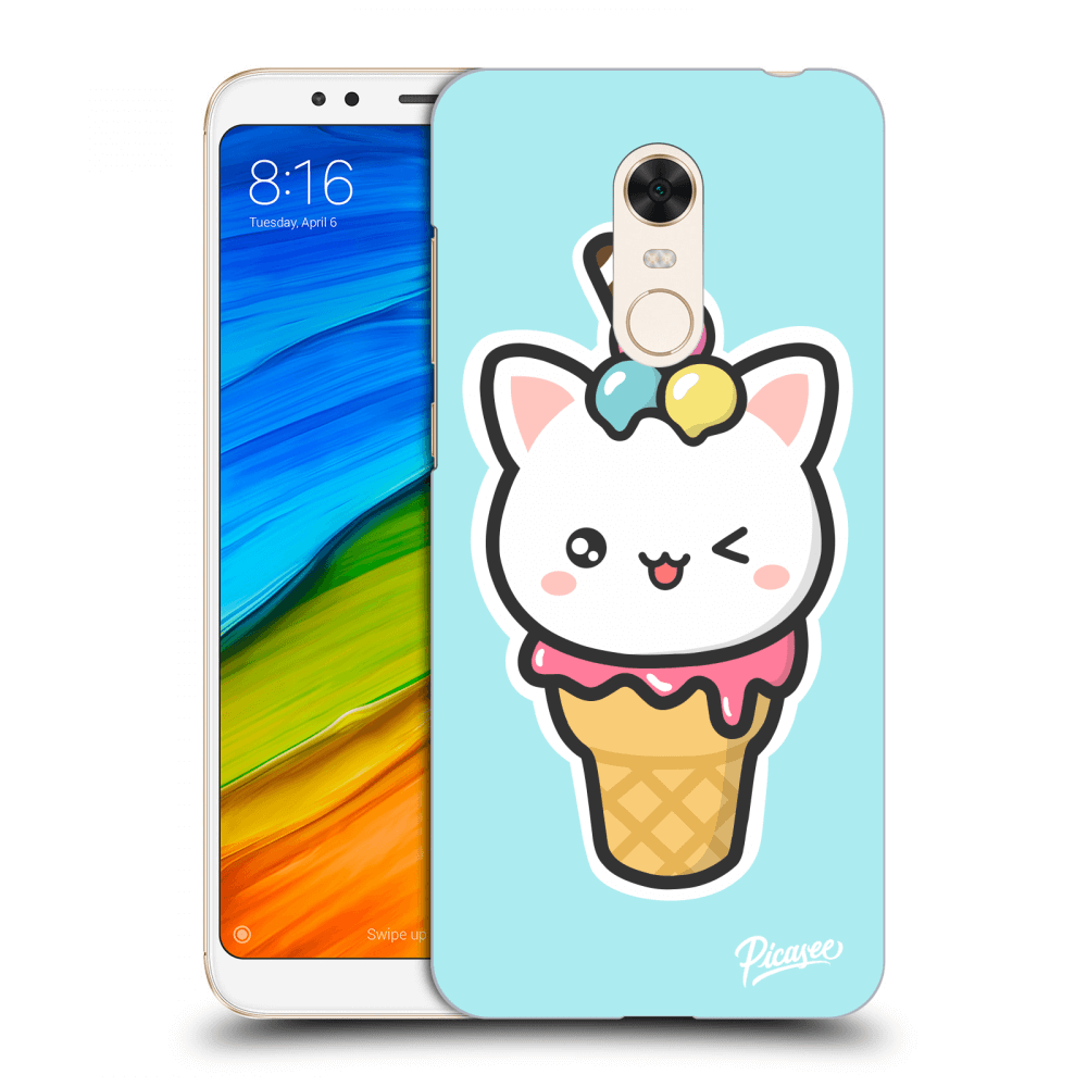 Picasee silikónový prehľadný obal pre Xiaomi Redmi 5 Plus Global - Ice Cream Cat