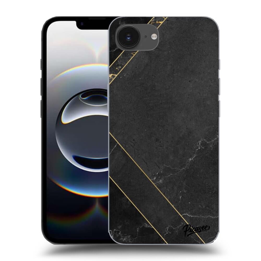 Picasee silikónový prehľadný obal pre Apple iPhone 16e - Black tile