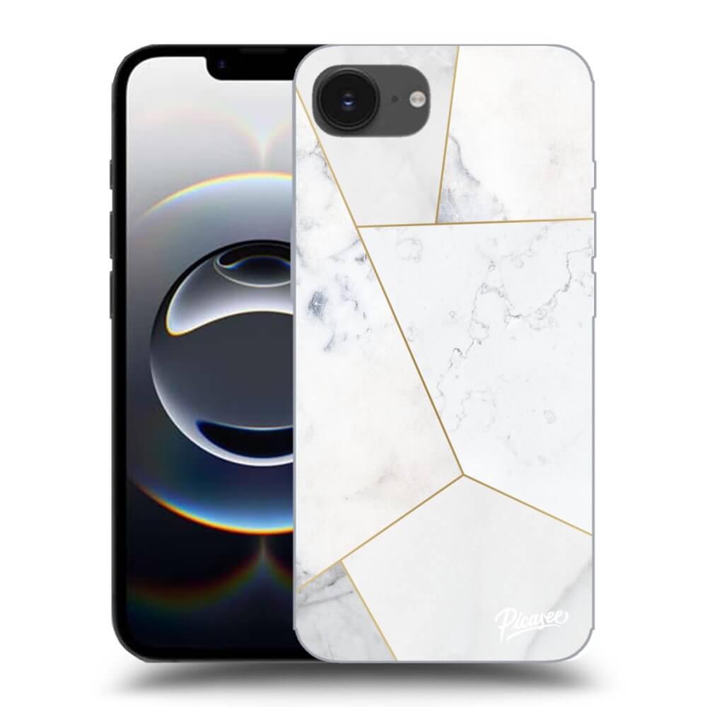 Picasee silikónový prehľadný obal pre Apple iPhone 16e - White tile