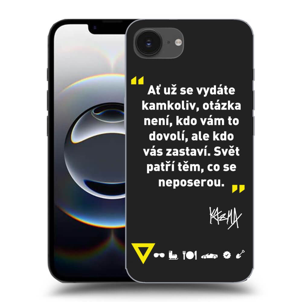 Picasee silikónový čierny obal pre Apple iPhone 16e - Kazma - SVĚT PATŘÍ TĚM, CO SE NEPOSEROU