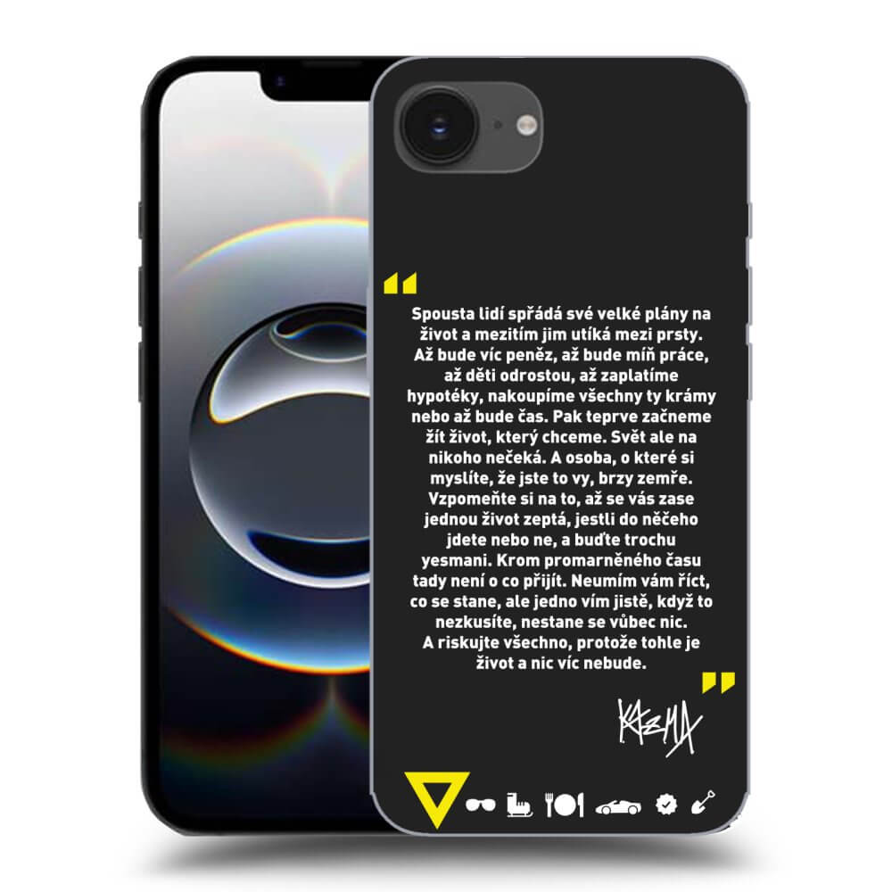 Picasee silikónový čierny obal pre Apple iPhone 16e - Kazma - BUĎTE TROCHU YESMANI