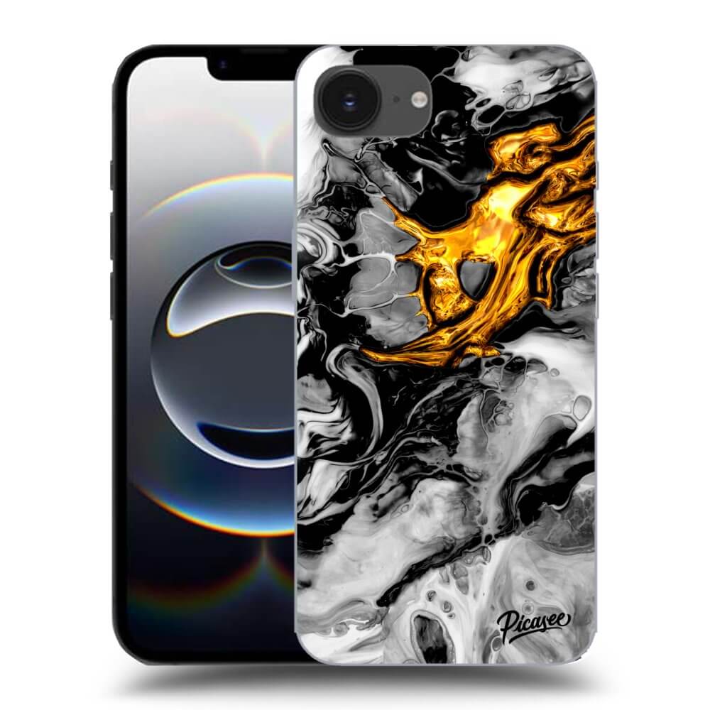 Picasee silikónový prehľadný obal pre Apple iPhone 16e - Black Gold 2