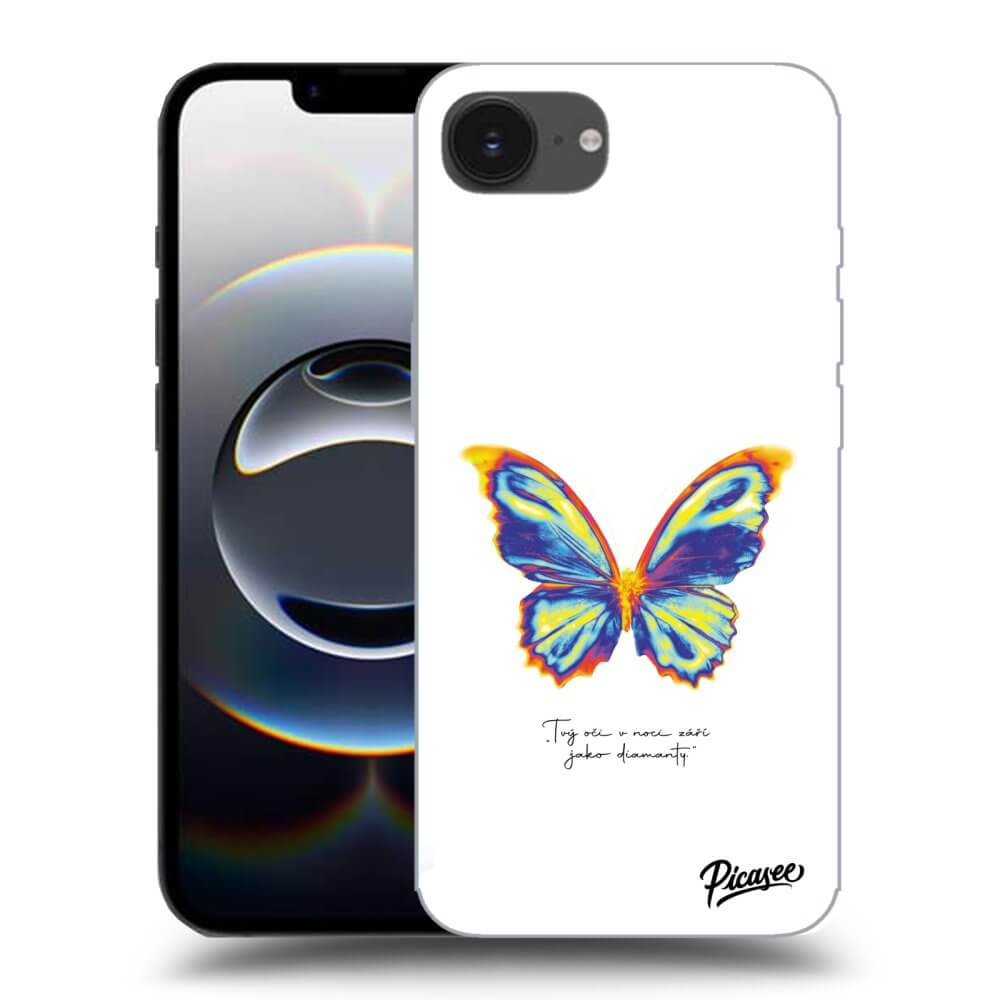 Picasee silikónový prehľadný obal pre Apple iPhone 16e - Diamanty White