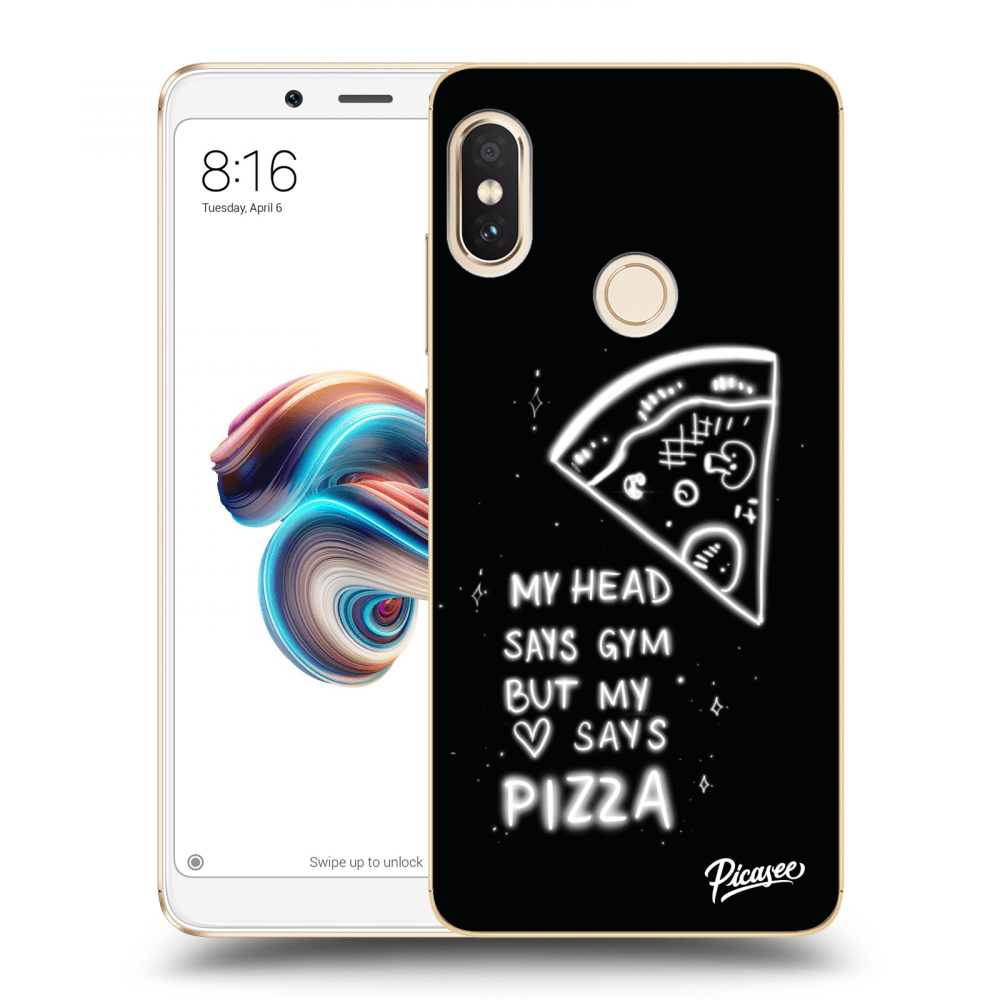 Picasee silikónový prehľadný obal pre Xiaomi Redmi Note 5 Global - Pizza