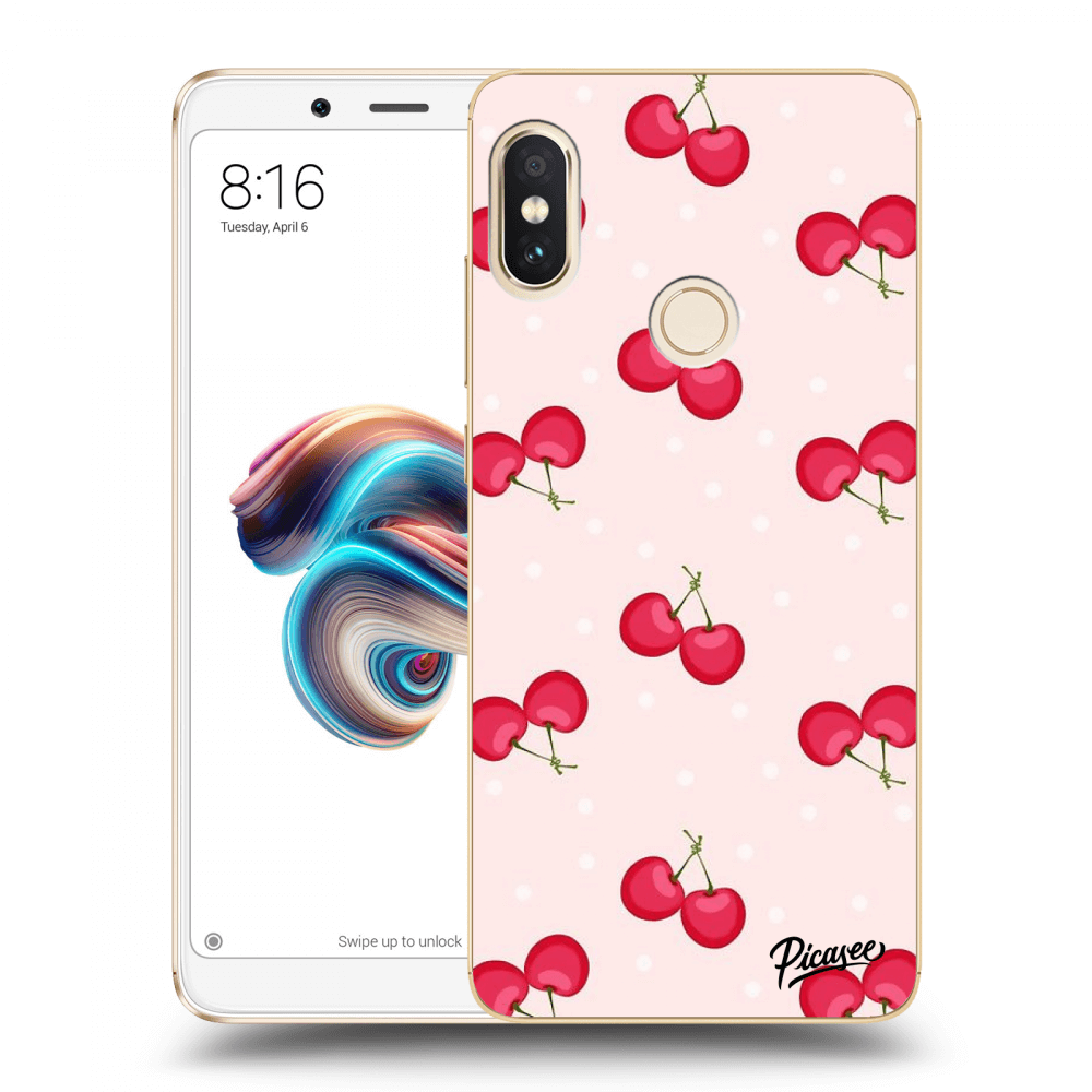 Picasee silikónový prehľadný obal pre Xiaomi Redmi Note 5 Global - Cherries