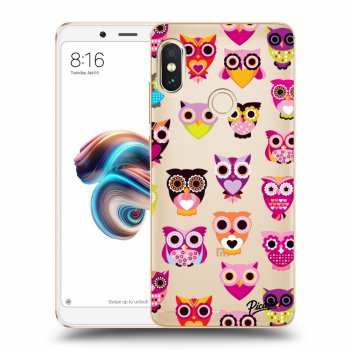 Picasee silikónový prehľadný obal pre Xiaomi Redmi Note 5 Global - Owls