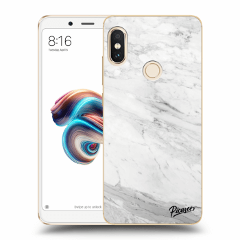 Picasee silikónový prehľadný obal pre Xiaomi Redmi Note 5 Global - White marble
