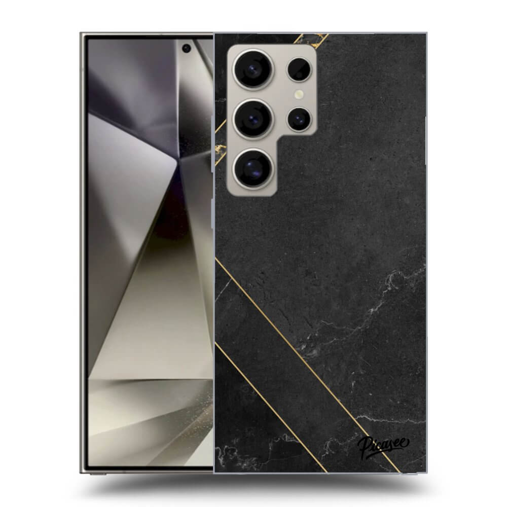 Picasee silikónový prehľadný obal pre Samsung Galaxy S25 Ultra 5G - Black tile