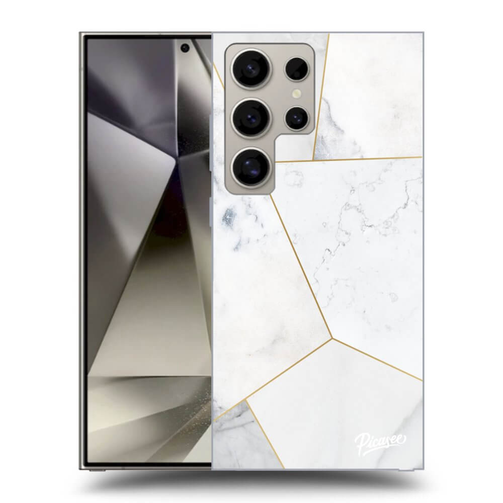 Picasee silikónový prehľadný obal pre Samsung Galaxy S25 Ultra 5G - White tile