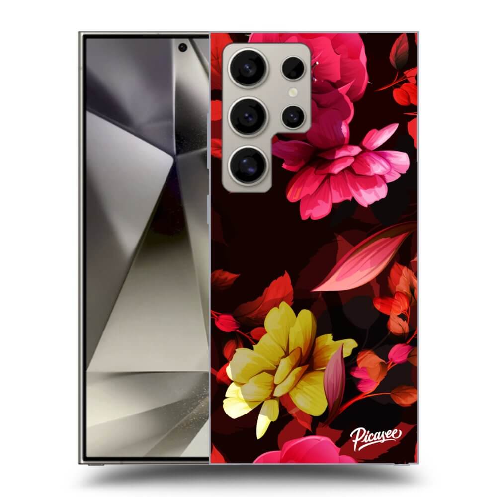 Picasee silikónový prehľadný obal pre Samsung Galaxy S25 Ultra 5G - Dark Peonny