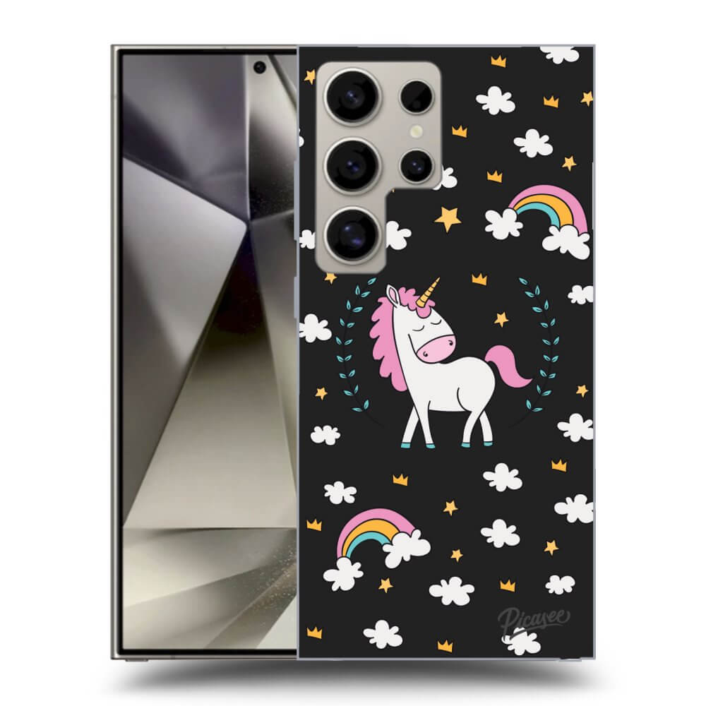 Picasee silikónový čierny obal pre Samsung Galaxy S25 Ultra 5G - Unicorn hviezdne nebo