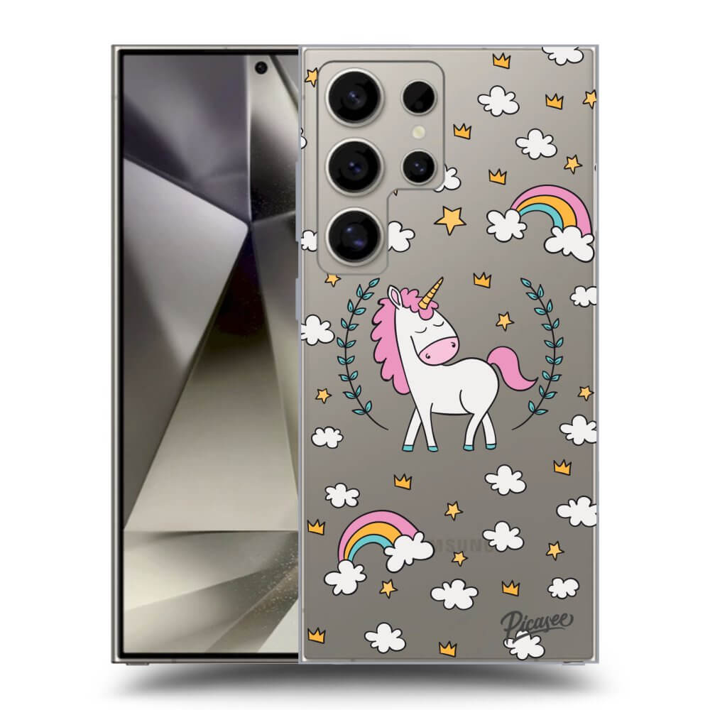 Picasee silikónový prehľadný obal pre Samsung Galaxy S25 Ultra 5G - Unicorn hviezdne nebo