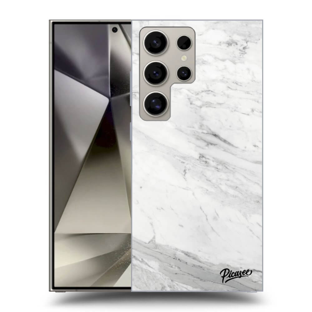 Picasee silikónový prehľadný obal pre Samsung Galaxy S25 Ultra 5G - White marble