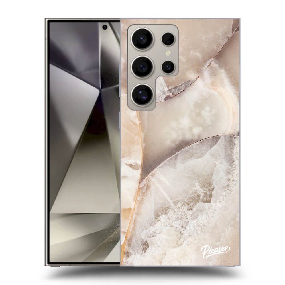 Picasee silikónový prehľadný obal pre Samsung Galaxy S25 Ultra 5G - Cream marble