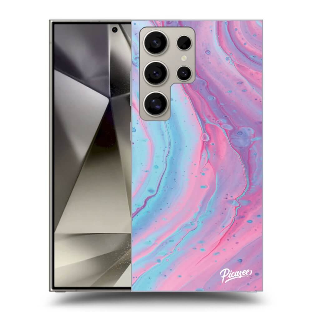 Picasee silikónový prehľadný obal pre Samsung Galaxy S25 Ultra 5G - Pink liquid
