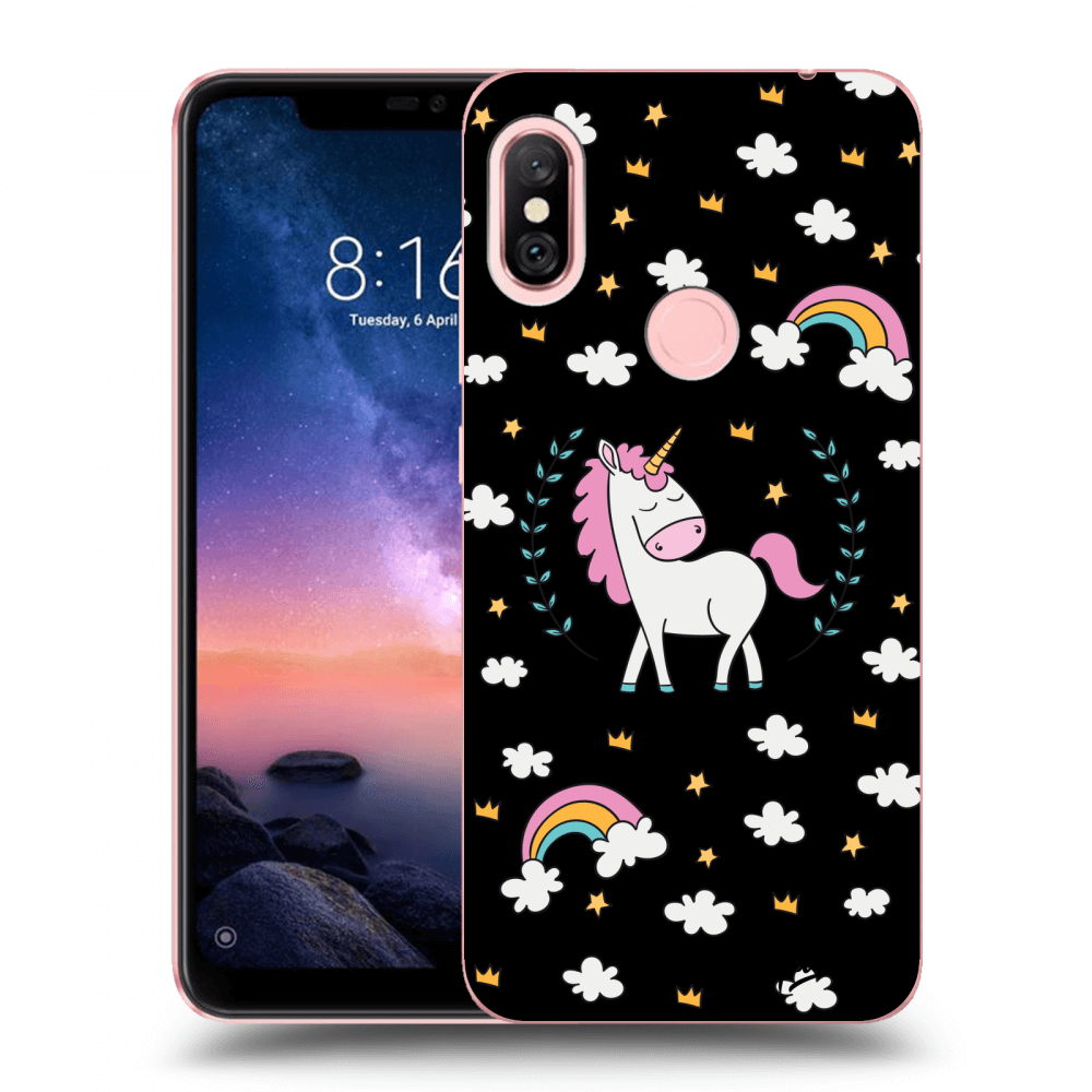 Picasee silikónový čierny obal pre Xiaomi Redmi Note 6 Pro - Unicorn star heaven