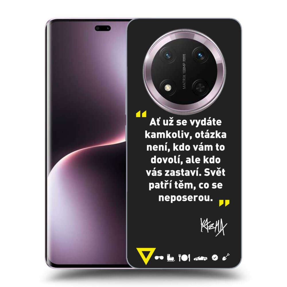 Picasee silikónový čierny obal pre Honor Magic7 Lite 5G - Kazma - SVĚT PATŘÍ TĚM, CO SE NEPOSEROU