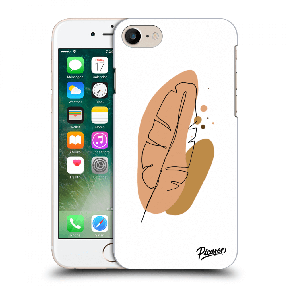 Picasee silikónový prehľadný obal pre Apple iPhone 7 - Feather brown