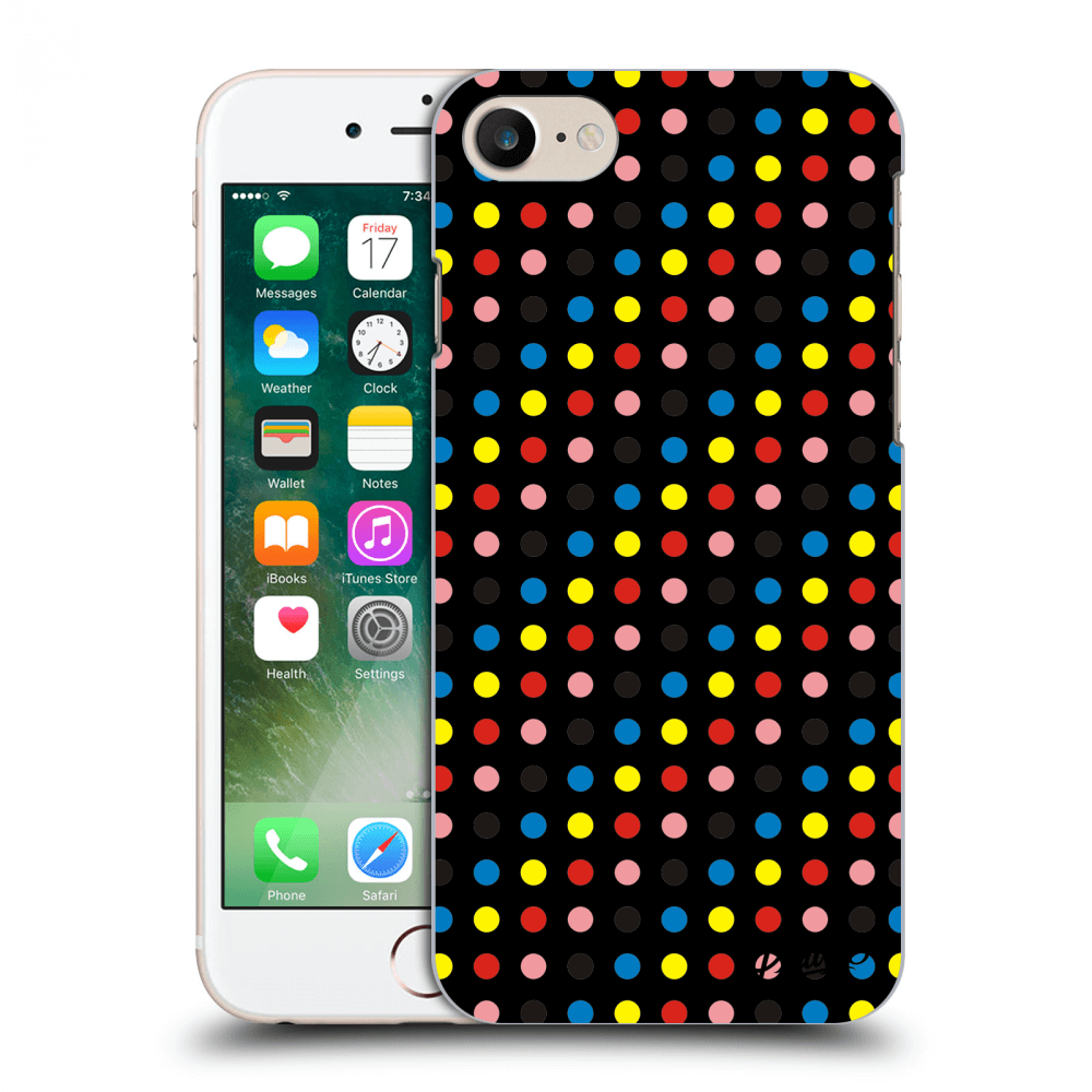 Picasee silikónový čierny obal pre Apple iPhone 7 - Colorful dots