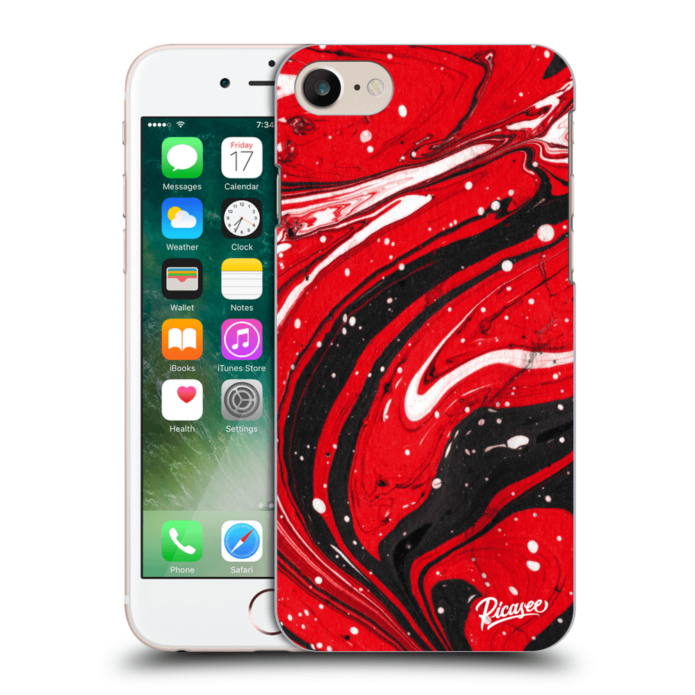 Picasee silikónový čierny obal pre Apple iPhone 7 - Red black