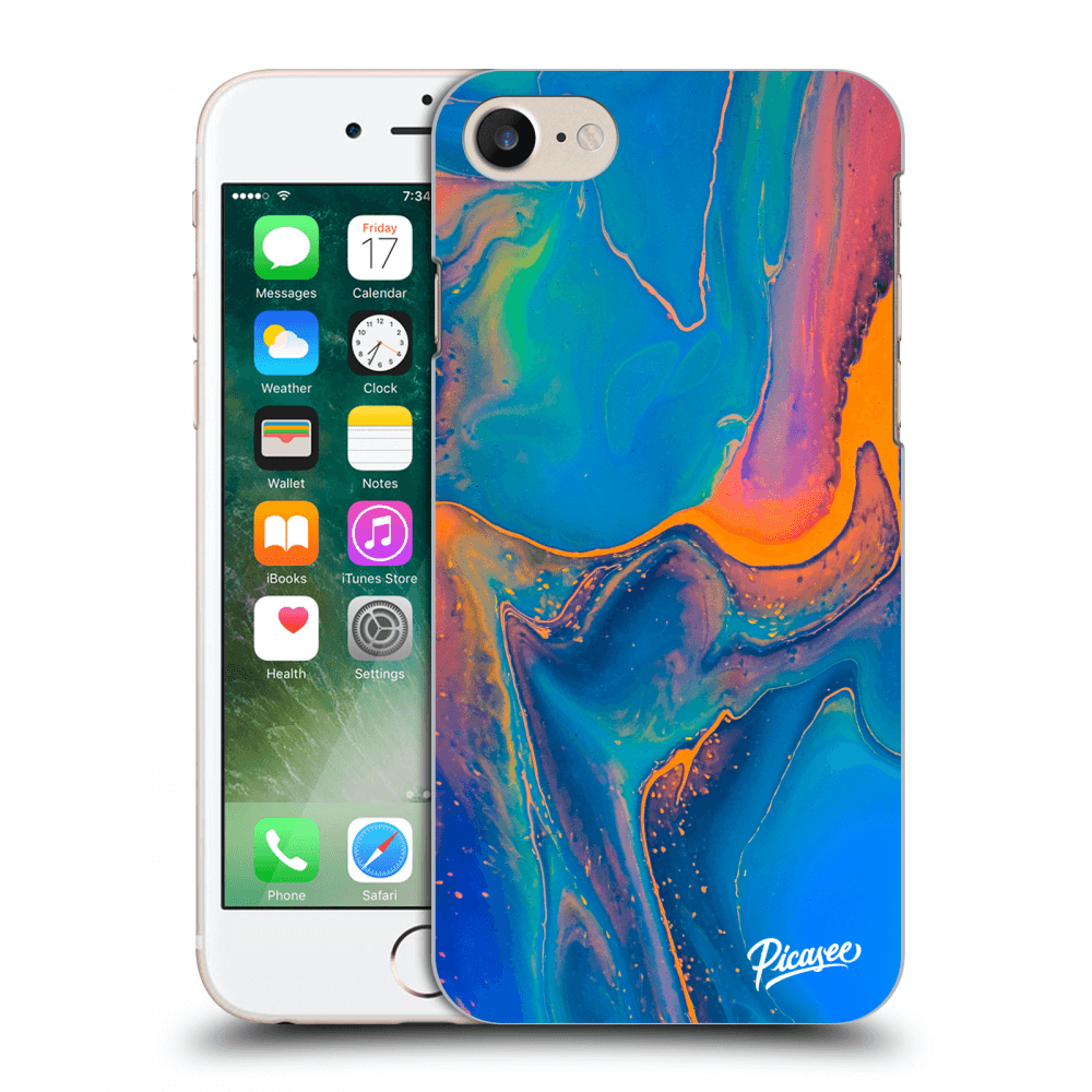 Picasee silikónový čierny obal pre Apple iPhone 7 - Rainbow