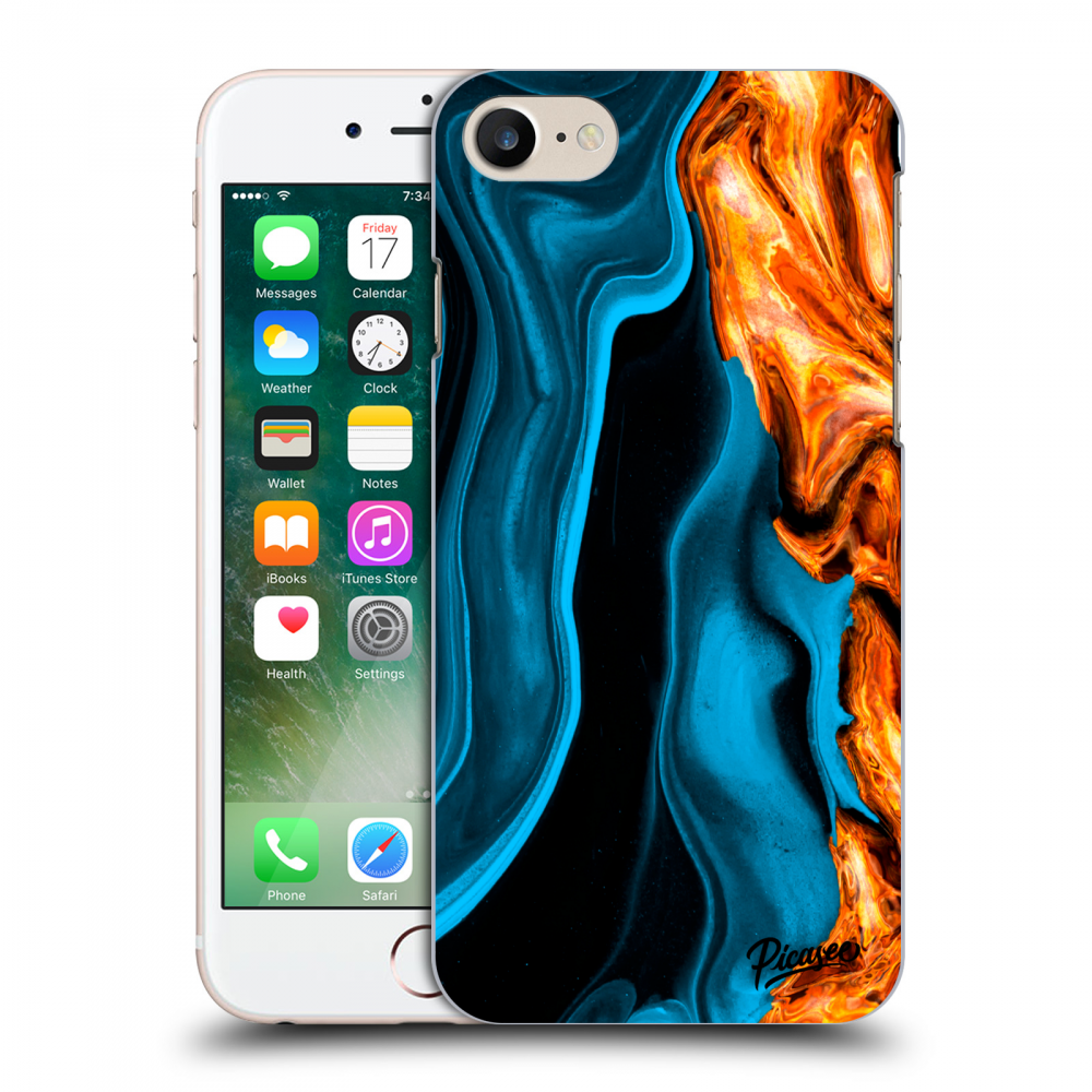 Picasee silikónový prehľadný obal pre Apple iPhone 7 - Gold blue