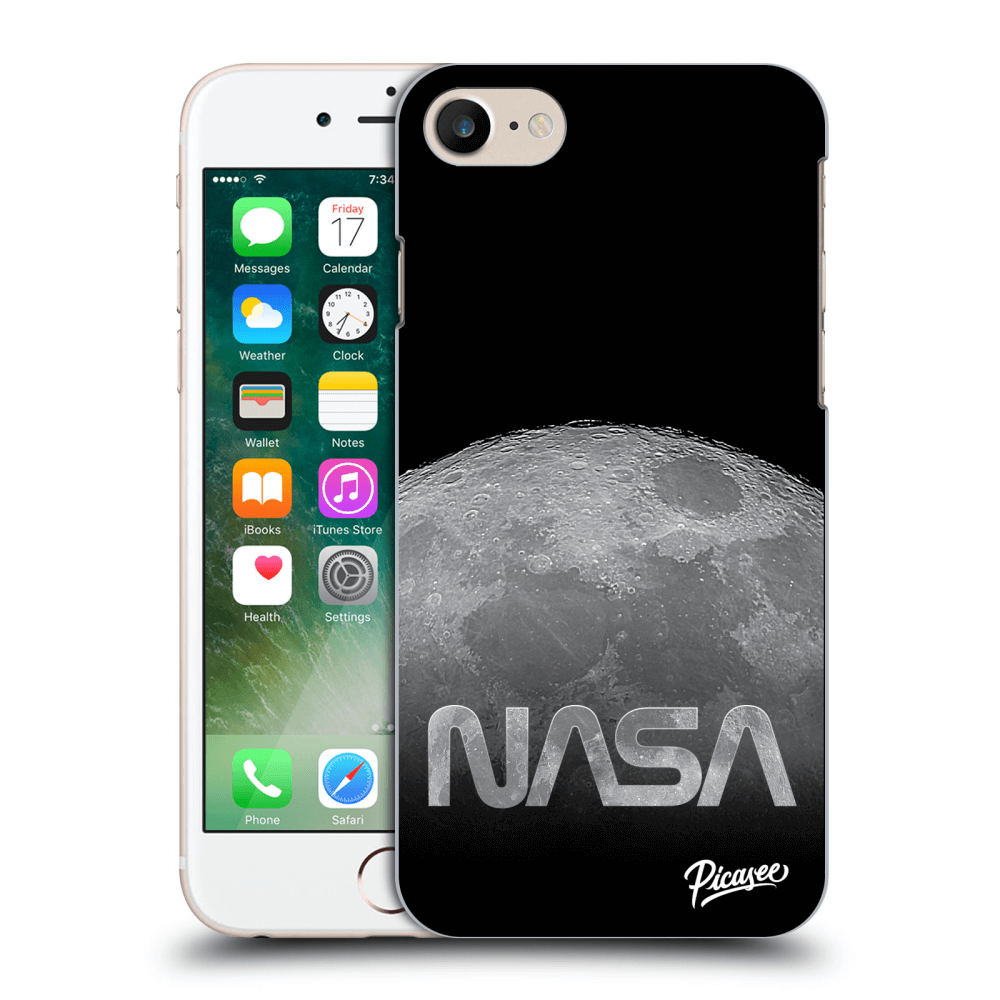 Picasee silikónový čierny obal pre Apple iPhone 7 - Moon Cut