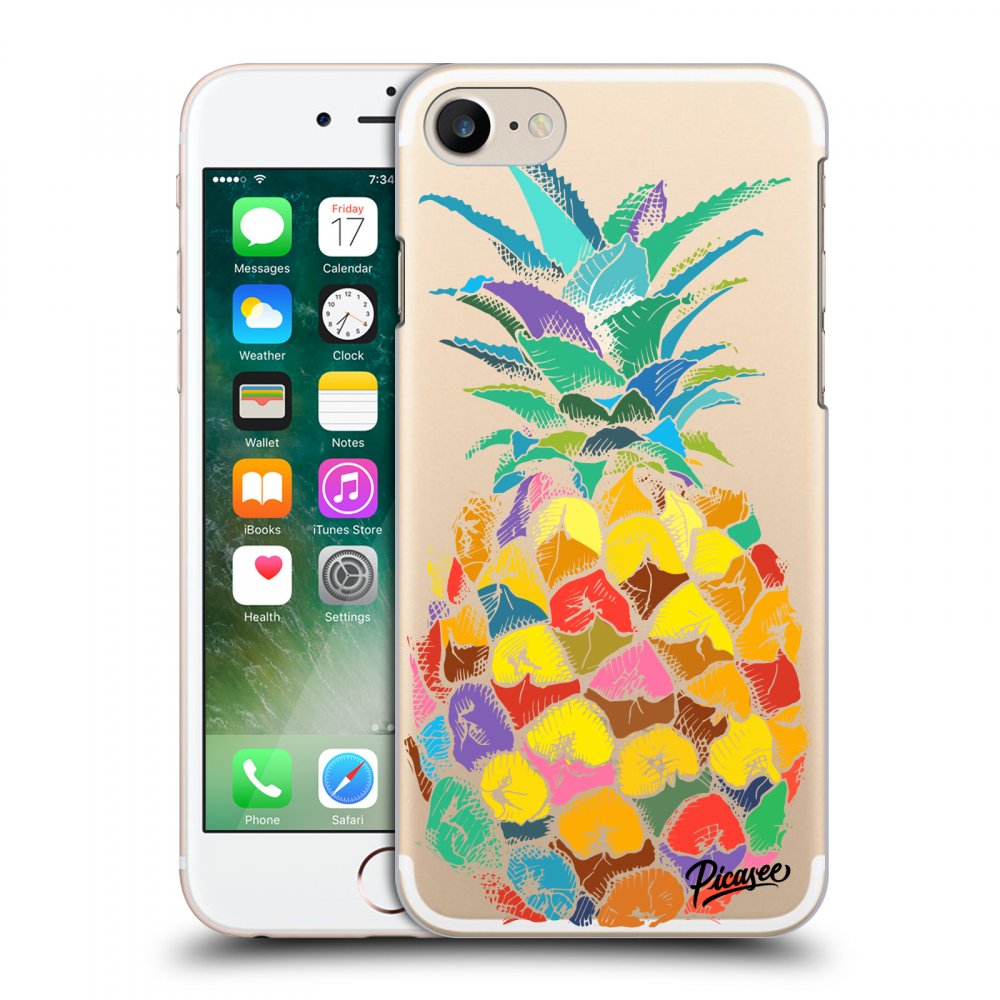 Picasee silikónový prehľadný obal pre Apple iPhone 7 - Pineapple