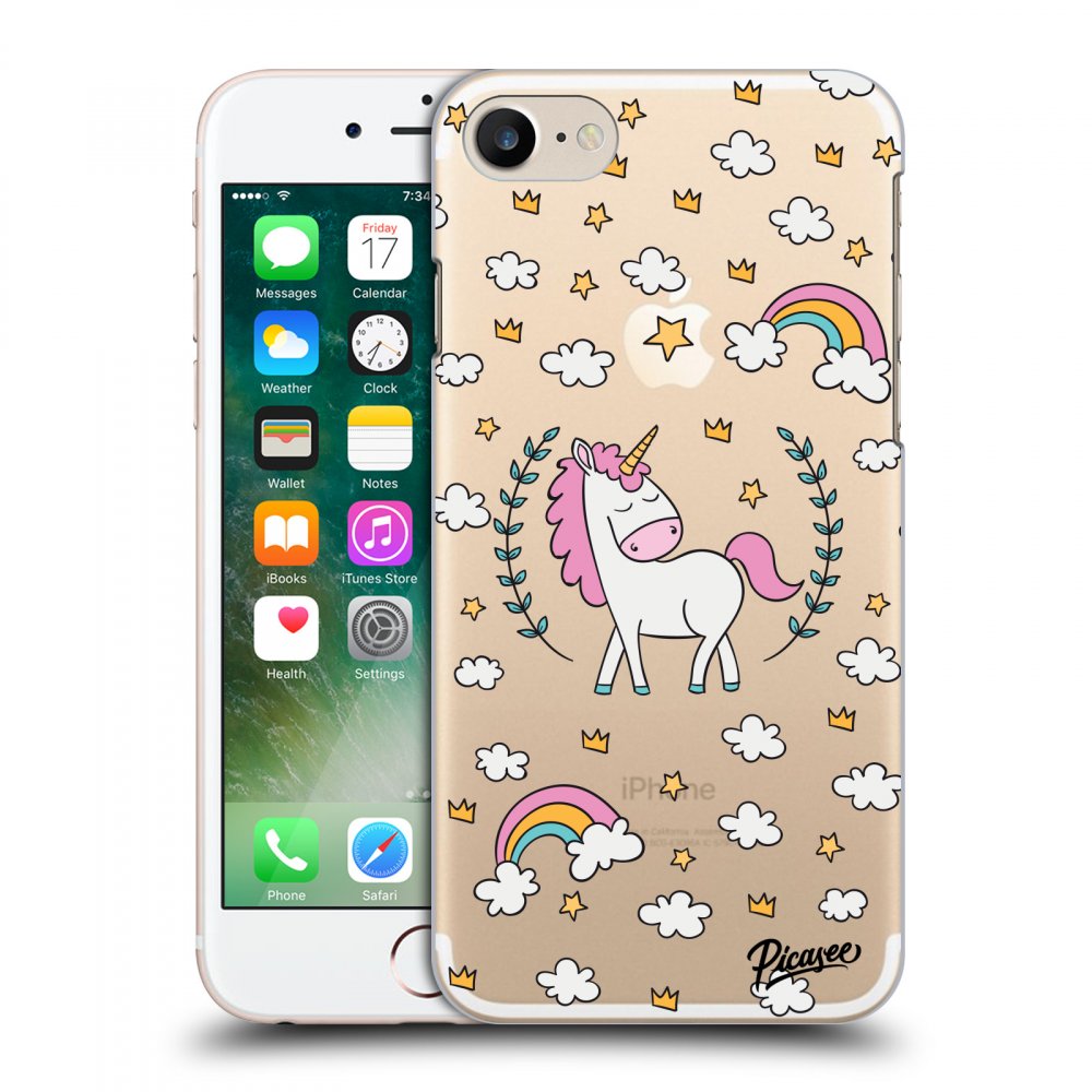 Picasee plastový prehľadný obal pre Apple iPhone 7 - Unicorn star heaven