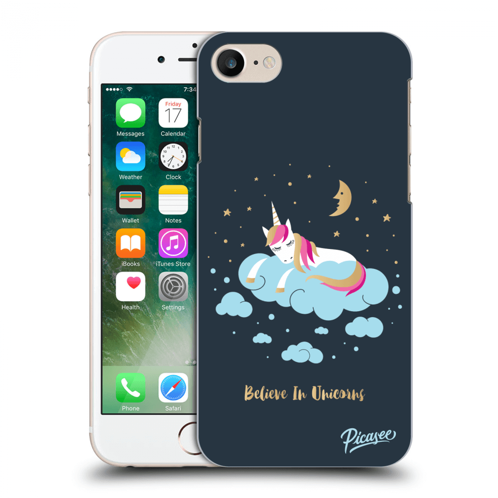 Picasee silikónový prehľadný obal pre Apple iPhone 7 - Believe In Unicorns