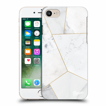 Picasee silikónový prehľadný obal pre Apple iPhone 7 - White tile