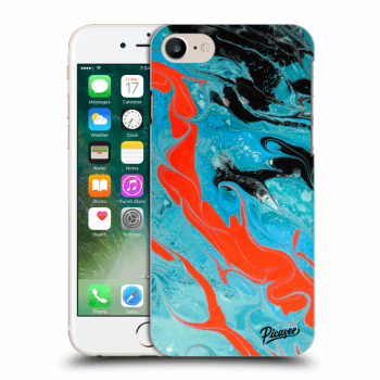Picasee silikónový čierny obal pre Apple iPhone 7 - Blue Magma