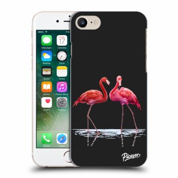 Picasee silikónový čierny obal pre Apple iPhone 7 - Flamingos couple