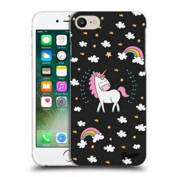 Picasee silikónový čierny obal pre Apple iPhone 7 - Unicorn star heaven