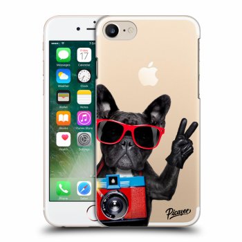 Picasee silikónový prehľadný obal pre Apple iPhone 7 - French Bulldog