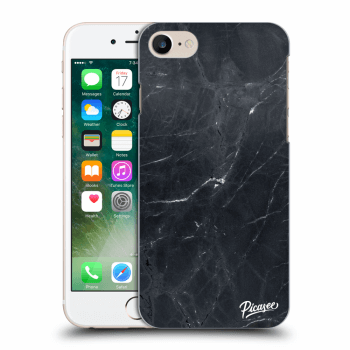 Picasee silikónový prehľadný obal pre Apple iPhone 7 - Black marble