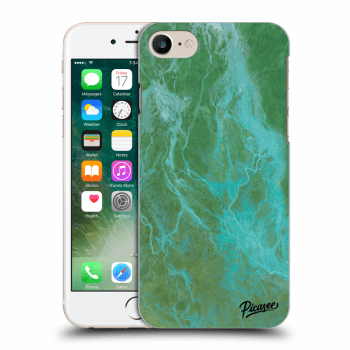 Picasee silikónový prehľadný obal pre Apple iPhone 7 - Green marble