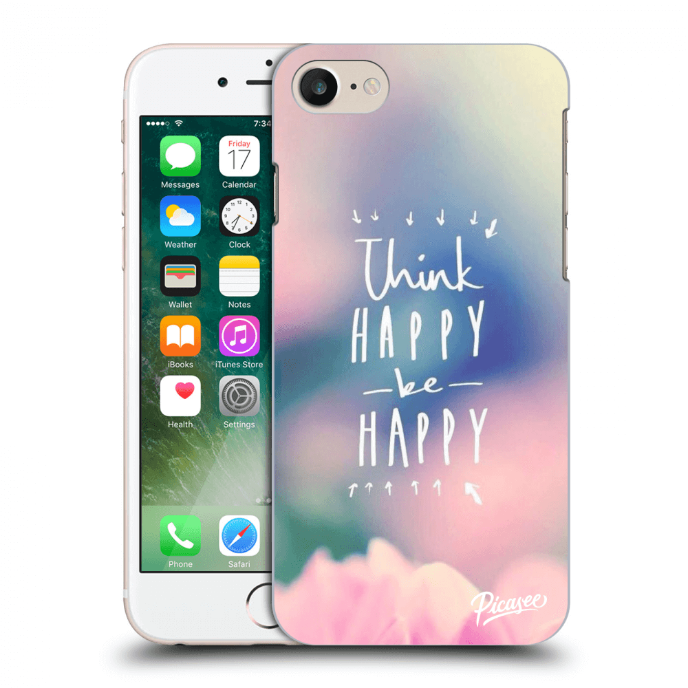 Picasee silikónový prehľadný obal pre Apple iPhone 7 - Think happy be happy