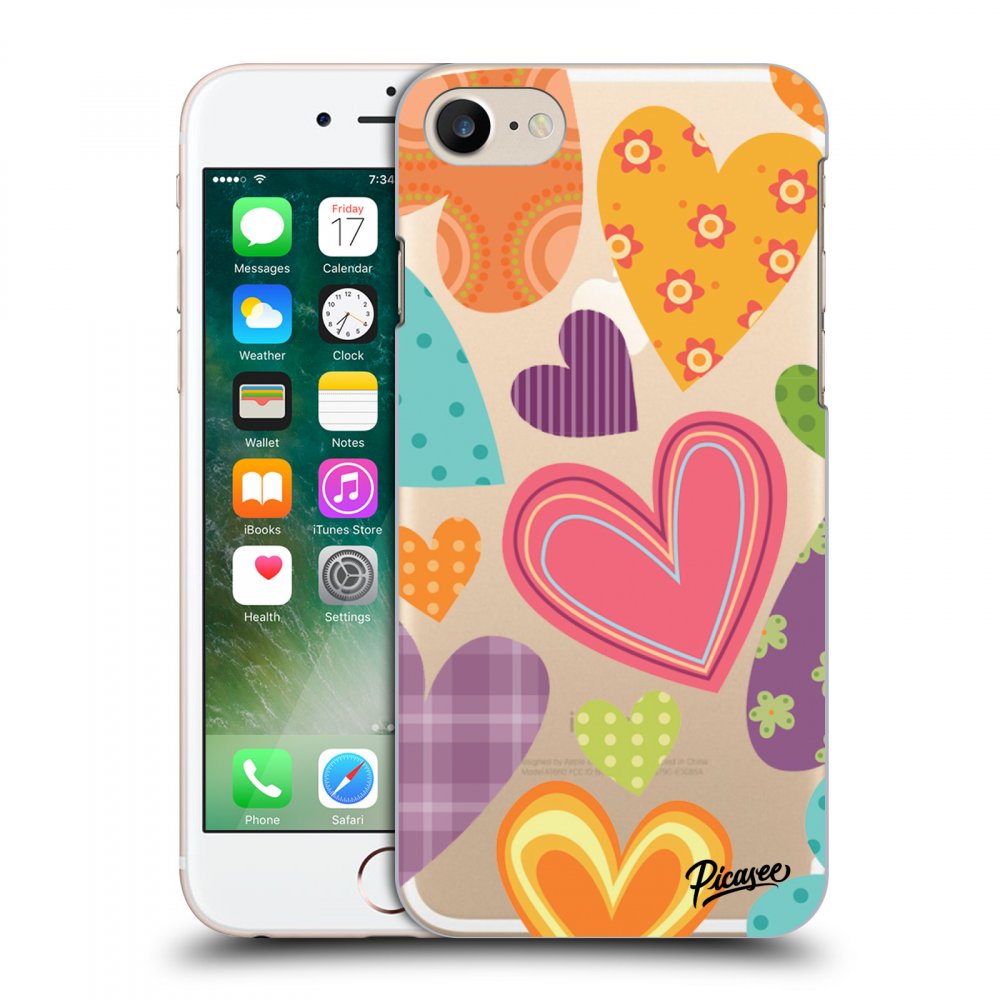Picasee silikónový prehľadný obal pre Apple iPhone 7 - Colored heart