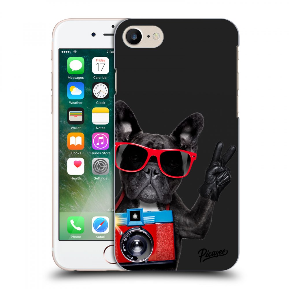Picasee silikónový čierny obal pre Apple iPhone 7 - French Bulldog