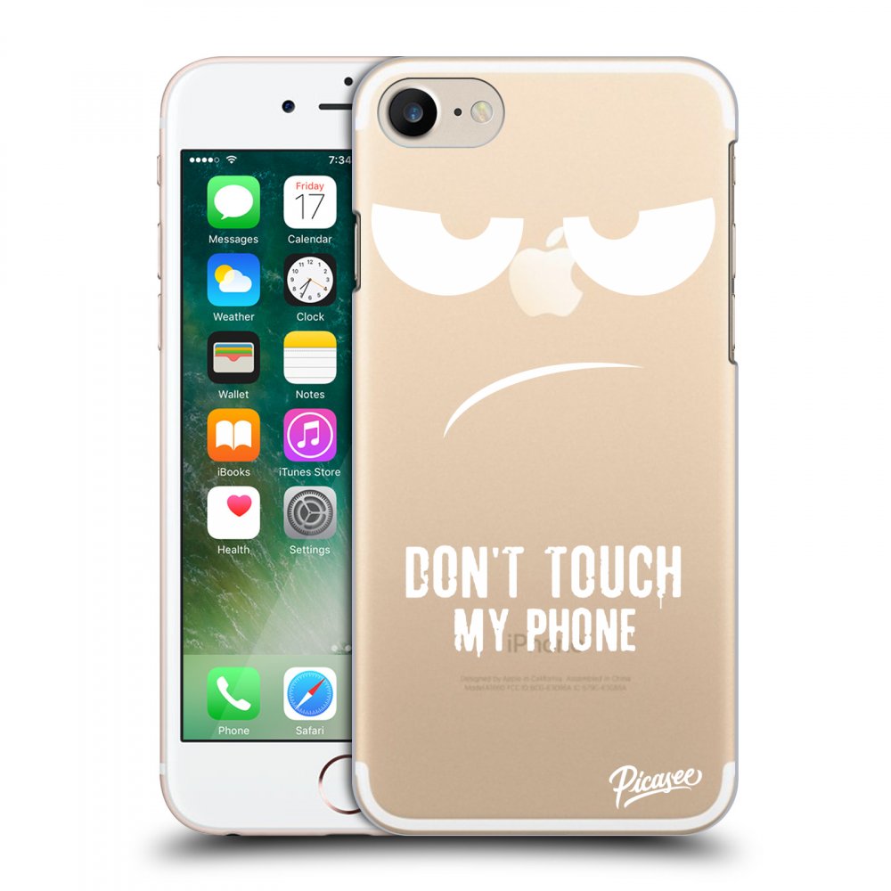 Picasee silikónový prehľadný obal pre Apple iPhone 7 - Don't Touch My Phone