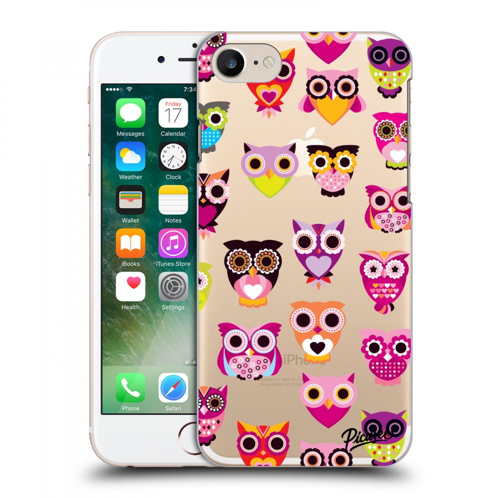Picasee plastový prehľadný obal pre Apple iPhone 7 - Owls