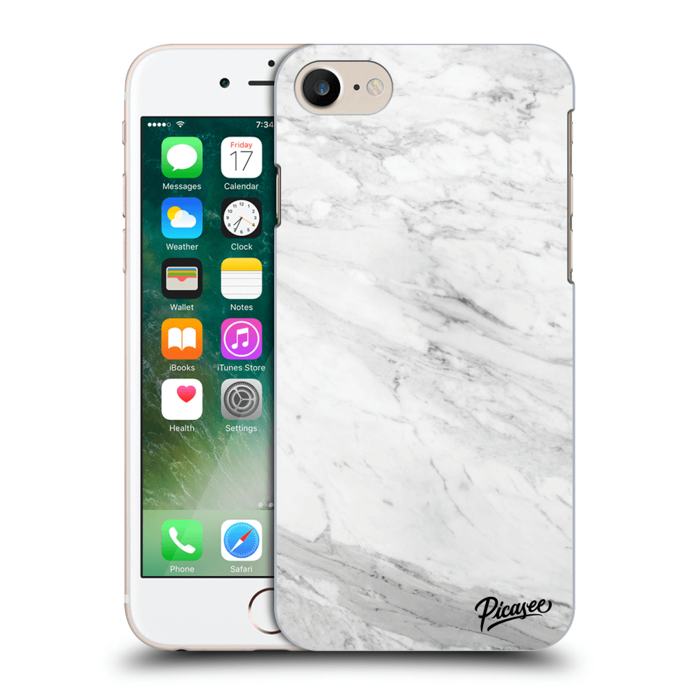 Picasee silikónový prehľadný obal pre Apple iPhone 7 - White marble