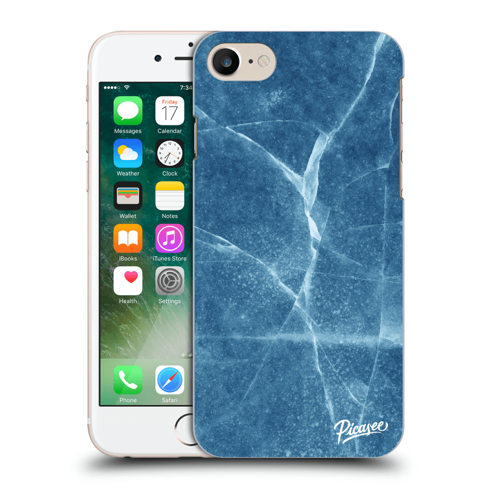 Picasee silikónový prehľadný obal pre Apple iPhone 7 - Blue marble