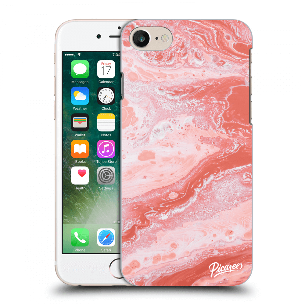 Picasee silikónový čierny obal pre Apple iPhone 7 - Red liquid